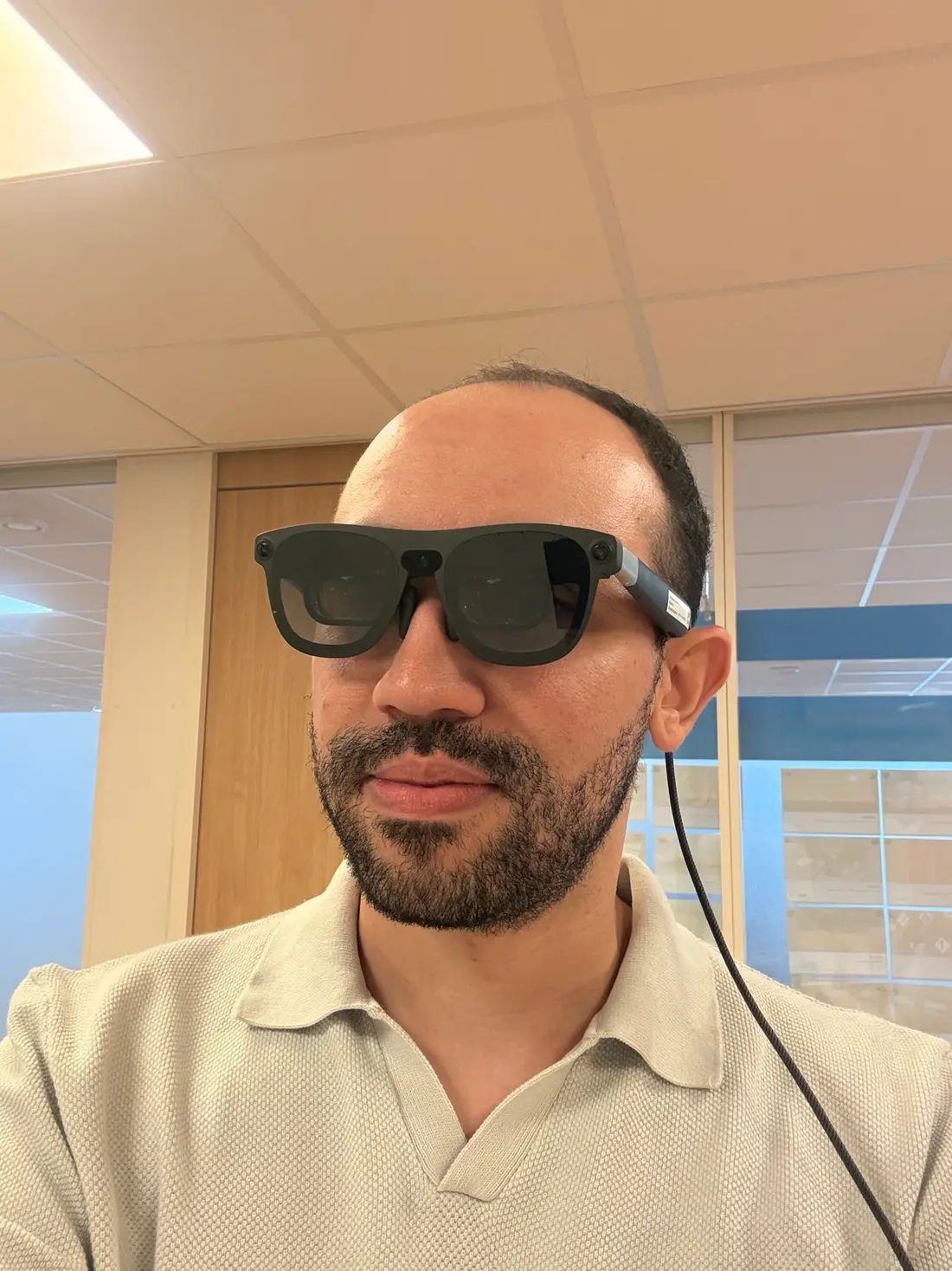 Ely Santos wearing smart glasses